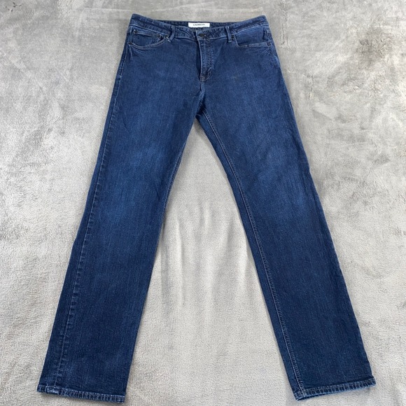 Express Other - Express Jeans Mens 36x34 Blue Classic Straight Denim Pants Dark Wash Everyday